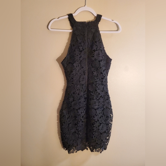 Lulu's Black Floral Crochet Dress Size Small - Picture 7 of 7
